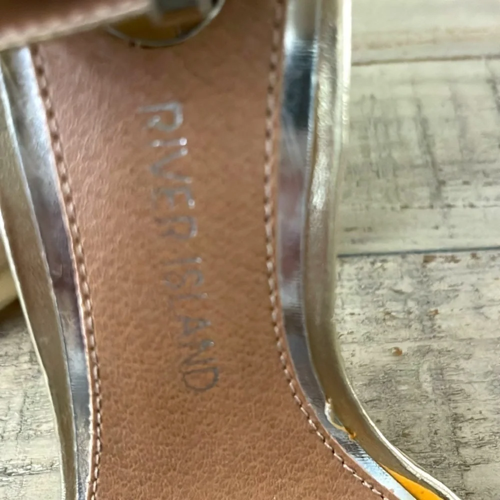 River Island Wills Gold Sandals - Picture 5 of 9